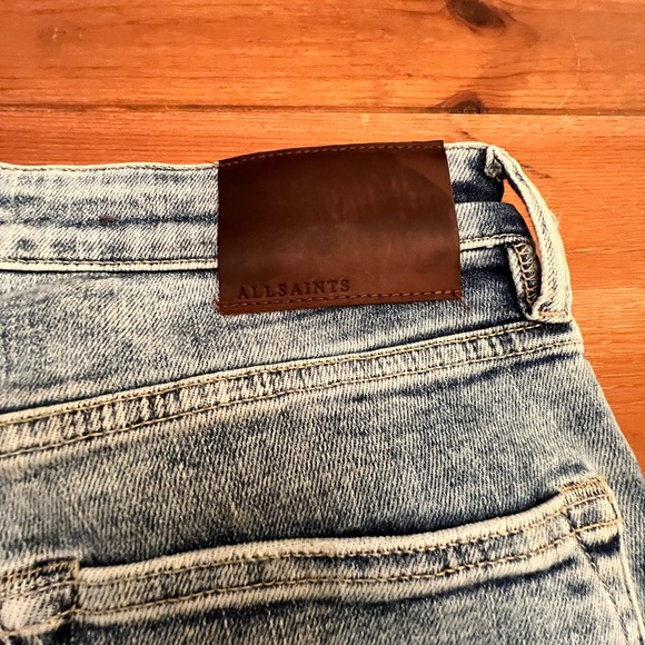Mens Allsaints Blue Acid Wash Cigarette Jean 32 waist 27 length - Picture 6 of 6